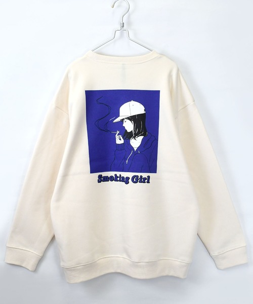 HALHAM(ハルハム)の「back print illustration sweat shirt/バックプリント イラスト スウェットシャツ【IR】 オーバーサイズ メンズ レディース(スウェット・メンズ・グレー系その他/ブラック系その他/ホワイト系その他/ホワイト/チャコールグレー/ブラック・M/L/XL)」の16枚目の写真