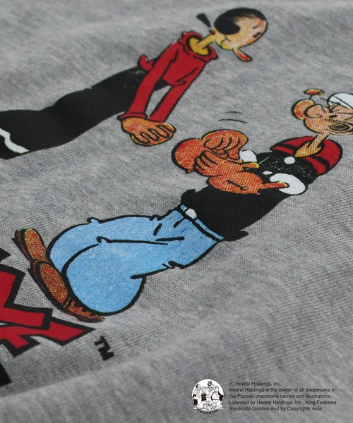 JAM & LINK（ジャムアンドリンク）の「ポパイ 裏毛トレーナー（スウェット・キッズ・ホワイト/杢グレー・100cm/110cm/120cm/130cm/140cm/150cm/160cm）」の6枚目の写真