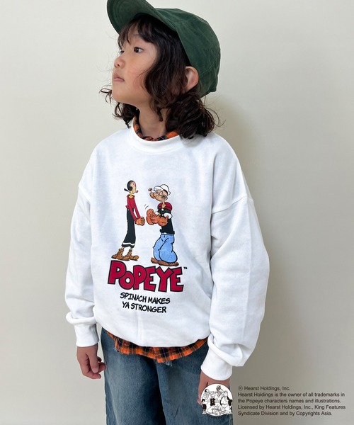 JAM & LINK（ジャムアンドリンク）の「ポパイ 裏毛トレーナー（スウェット・キッズ・ホワイト/杢グレー・100cm/110cm/120cm/130cm/140cm/150cm/160cm）」の20枚目の写真