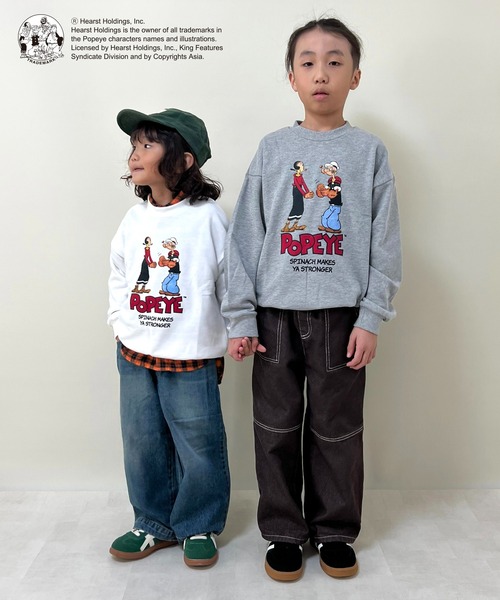 JAM & LINK（ジャムアンドリンク）の「ポパイ 裏毛トレーナー（スウェット・キッズ・ホワイト/杢グレー・100cm/110cm/120cm/130cm/140cm/150cm/160cm）」の19枚目の写真