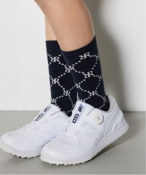 rienda（リエンダ）の「【RIENDA GOLF】ロゴソックス（ソックス/靴下・レディース・レッド/ネイビー・FREE）」の2枚目の写真