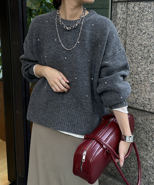 【セール】【WEB限定】ビジューニット（ニット/セーター）｜DouDou（ドゥドゥ）