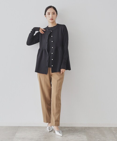 【セール】【楊柳風ジャージ／袖レース】プルオーバー（Tシャツ/カットソー）｜Sunauna（スーナウーナ）