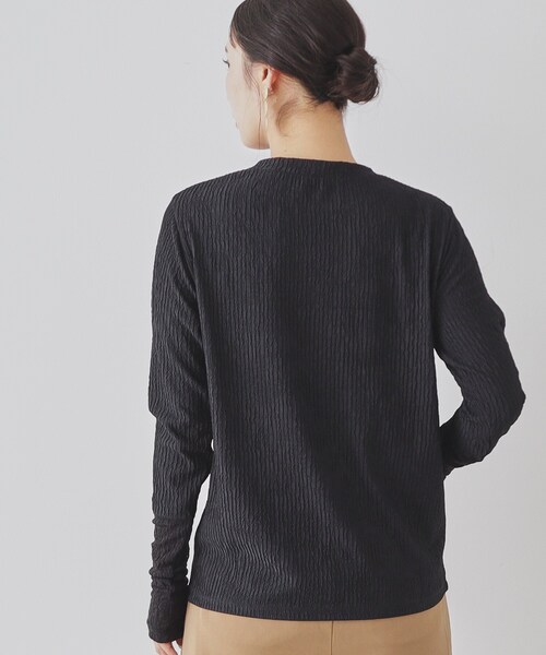 【セール】【楊柳風ジャージ／袖レース】プルオーバー（Tシャツ/カットソー）｜Sunauna（スーナウーナ）