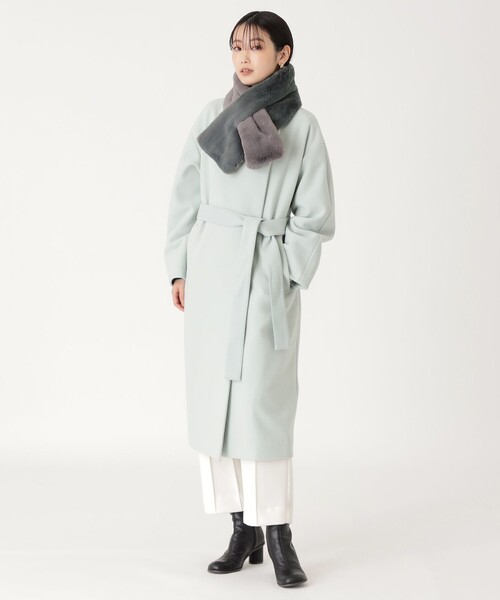 CAST:（キャストコロン）の「ダブルカラーマフラー（マフラー・レディース・ベージュ/グレー系その他2・FREE）」の3枚目の写真