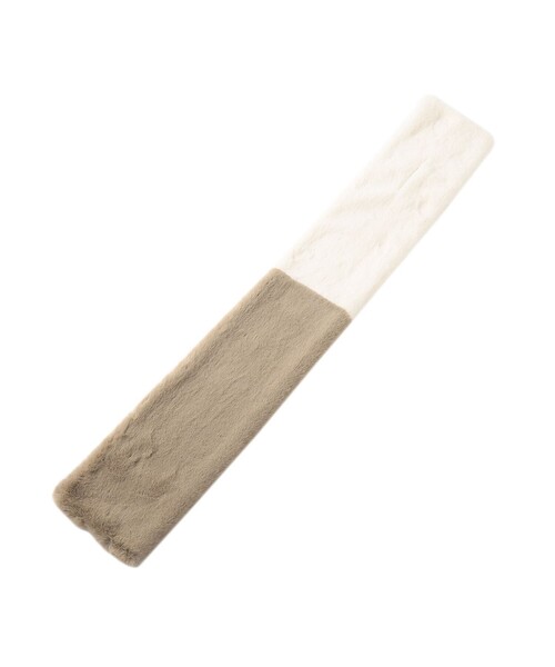 CAST:（キャストコロン）の「ダブルカラーマフラー（マフラー・レディース・ベージュ/グレー系その他2・FREE）」の5枚目の写真