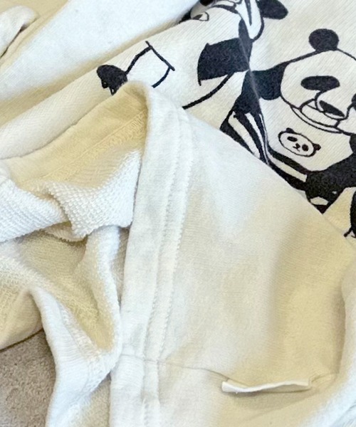 JIPPON(ジポン)の「パンダプリントトレーナー/日本製(スウェット・キッズ・ライトブルー/杢グレー/オフホワイト/イエロー・100/80/140/110/95/90/130/120)」の5枚目の写真