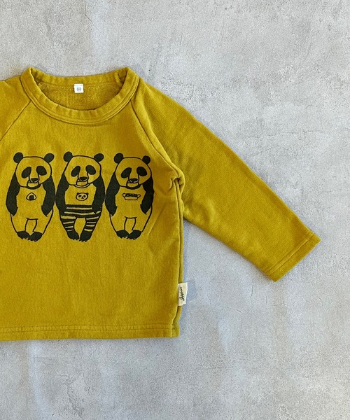 JIPPON(ジポン)の「パンダプリントトレーナー/日本製(スウェット・キッズ・ライトブルー/杢グレー/オフホワイト/イエロー・100/80/140/110/95/90/130/120)」の10枚目の写真