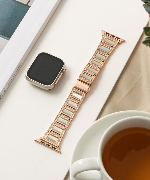 emonique(エモニーク)の「スマートウォッチバンド Apple Watch バンド ステンレス製【38/40/41/42/44/45/49mm対応】(デジタル腕時計・レディース・ライトブルー/ピンク/ベージュ・38/42)」の5枚目の写真