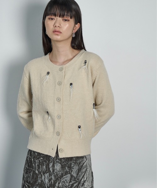 THE YOn（ザヨン）の「フリンジビジュークルーネックニットカーディガン（カーディガン/ボレロ・レディース・ブラウン/アイボリー/ブラック・FREE）」の18枚目の写真