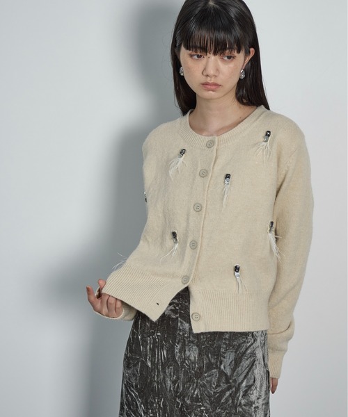 THE YOn（ザヨン）の「フリンジビジュークルーネックニットカーディガン（カーディガン/ボレロ・レディース・ブラウン/アイボリー/ブラック・FREE）」の19枚目の写真