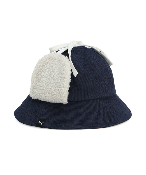 PUMA（プーマ）の「PUMA プーマ ウィメンズ ゴルフ P イヤーマフ コーデュロイ ハット（ハット・レディース・ネイビー/ベージュ/ホワイト系その他・フリー）」の21枚目の写真