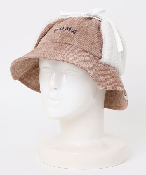PUMA（プーマ）の「PUMA プーマ ウィメンズ ゴルフ P イヤーマフ コーデュロイ ハット（ハット・レディース・ネイビー/ベージュ/ホワイト系その他・フリー）」の16枚目の写真