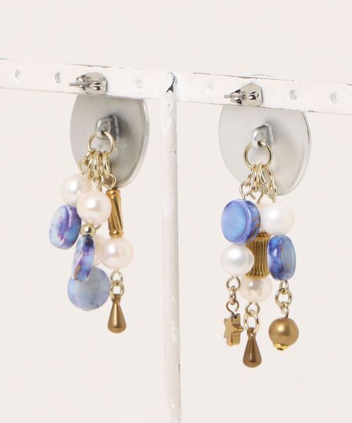 tone（トーン）の「【-lensa-】淡水パールのじゃらじゃらピアス(MA)（ピアス（両耳用）・レディース・シルバー・FREE）」の5枚目の写真