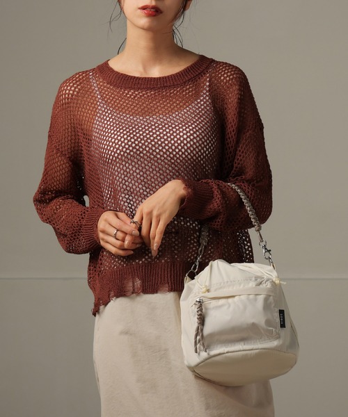 ロラライハリス♡テラコッタローズベロア♡刺繍の巾着ショルダーバッグ♡ 1008A24G0015_s_c101.jpg