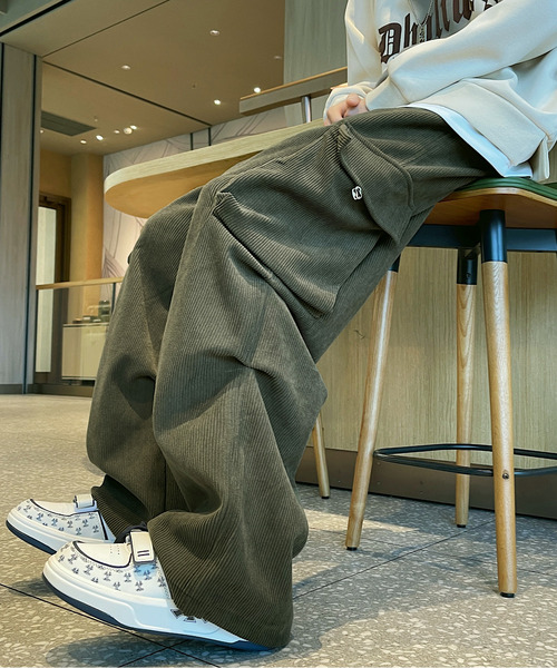 neos（ネオス）の「【neos】ルーズシルエット サイド シャーリング コーデュロイ カーゴパンツ（カーゴパンツ・メンズ・ワインレッド/カーキ/ブラック/ベージュ/チャコールグレー・MEDIUM/LARGE/X-LARGE）」の11枚目の写真