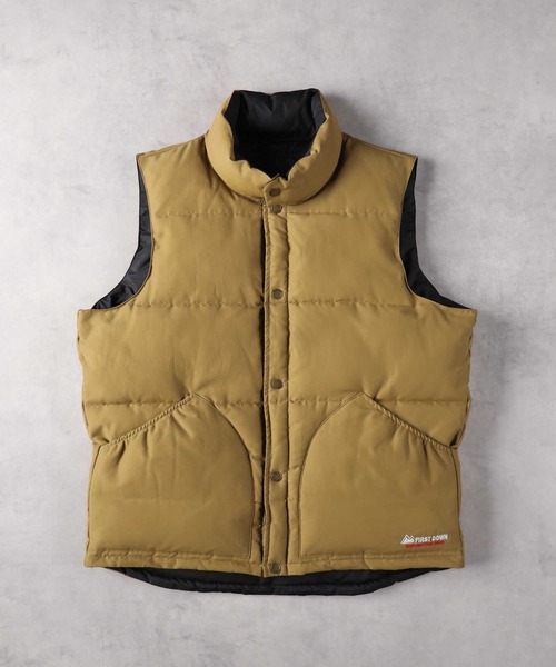 FIRST DOWN(ファーストダウン)の「【FIRST DOWN】SORONAリバーシブルベスト(ダウンベスト・メンズ・ベージュ/ブラック・M/L/XL)」の17枚目の写真