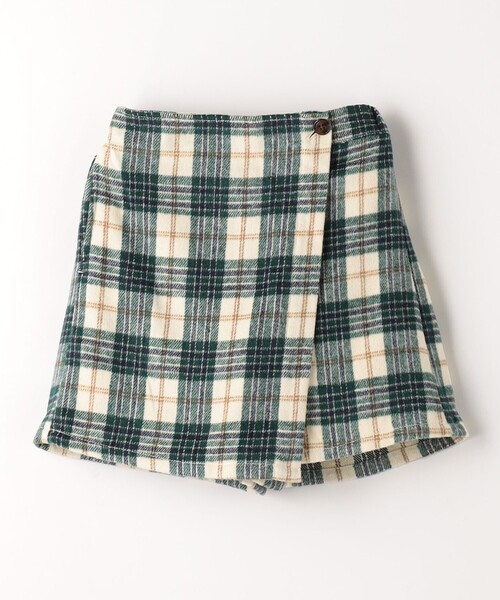 green label relaxing（グリーンレーベルリラクシング）の「【別注】＜Pluckys＞TJ ラップキュロットパンツ（チェック） / キッズ  100cm-130cm（その他パンツ・キッズ・ケリーグリーン/ブラウン・120cm/100cm/110cm/130cm）」の4枚目の写真