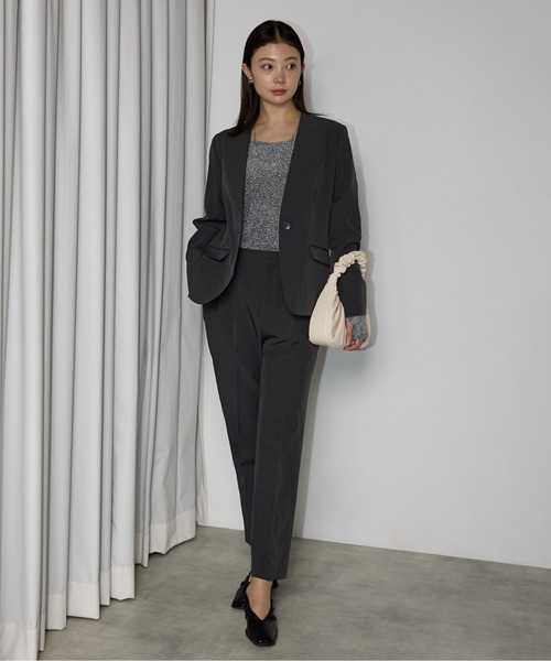 RIRIYANO（リリヤーノ）の「＜洗える>単品ストレッチテーパードパンツ（スーツパンツ・レディース・ブラック/チャコールグレー/ネイビー・11号/9号/13号/17号/19号/7号/15号）」の11枚目の写真