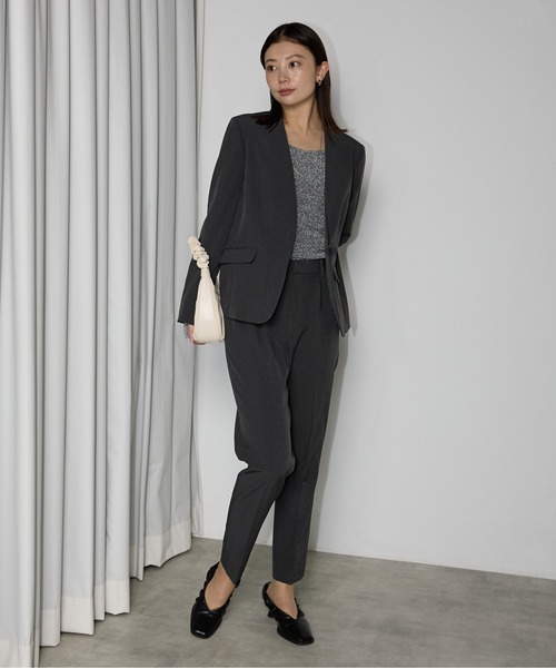 RIRIYANO（リリヤーノ）の「＜洗える>単品ストレッチテーパードパンツ（スーツパンツ・レディース・ブラック/チャコールグレー/ネイビー・11号/9号/13号/17号/19号/7号/15号）」の14枚目の写真