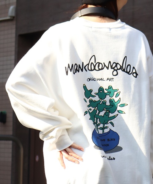 Mark Gonzales(マーク・ゴンザレス)の「【Mark Gonzales/マーク ゴンザレス】裏起毛 アートワークデザイン オーバーサイズ クルースウェット(スウェット・メンズ・ホワイト系1/ホワイト系2/ホワイト系3/ホワイト系4/ホワイト系5/ブラック系1/ブラック系2/ブラック系3/ブラック系4/ブラック系5/グレー系1/グレー系2/グレー系3/グレー系4/グレー系5・XL/M/L)」の3枚目の写真