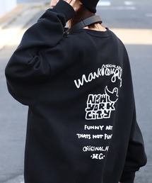 【Mark Gonzales/マーク ゴンザレス】裏起毛 アートワークデザイン オーバーサイズ クルースウェット