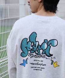【Mark Gonzales/マーク ゴンザレス】裏起毛 アートワークデザイン オーバーサイズ クルースウェット