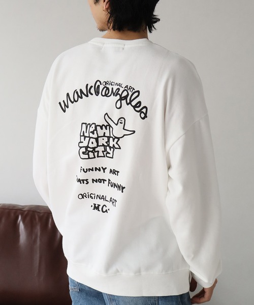 Mark Gonzales(マーク・ゴンザレス)の「【Mark Gonzales/マーク ゴンザレス】裏起毛 アートワークデザイン オーバーサイズ クルースウェット(スウェット・メンズ・ホワイト系1/ホワイト系2/ホワイト系3/ホワイト系4/ホワイト系5/ブラック系1/ブラック系2/ブラック系3/ブラック系4/ブラック系5/グレー系1/グレー系2/グレー系3/グレー系4/グレー系5・XL/M/L)」の18枚目の写真