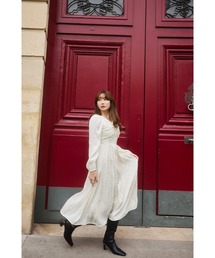 Moon Glow Dot Pleated Dress