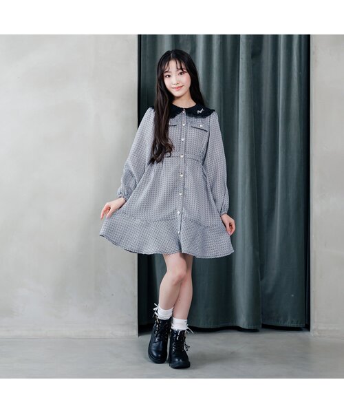 algy(アルジー)の「ツイードワンピ(ワンピース・キッズ・ブラック/ピンク・XXX-SMALL/XX-SMALL/X-SMALL/MEDIUM/SMALL)」の3枚目の写真