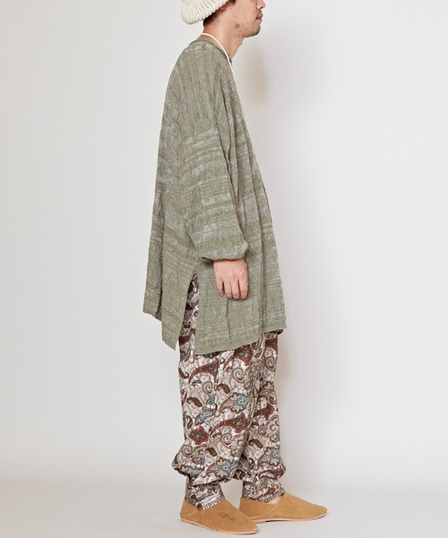 チャイハネ(チャイハネ)の「【チャイハネ】ジャカードコットンニットペイズリーMEN'Sトップス(ニット/セーター・メンズ・ブラック/ベージュ/グレー/カーキ・FREE)」の9枚目の写真