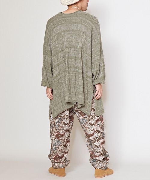 チャイハネ(チャイハネ)の「【チャイハネ】ジャカードコットンニットペイズリーMEN'Sトップス(ニット/セーター・メンズ・ブラック/ベージュ/グレー/カーキ・FREE)」の10枚目の写真