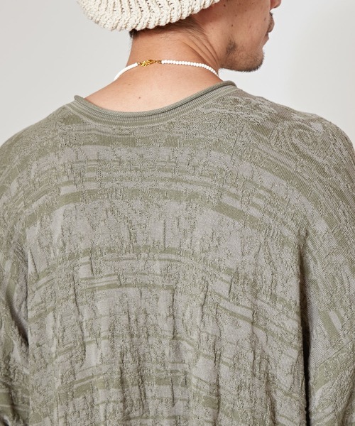 チャイハネ(チャイハネ)の「【チャイハネ】ジャカードコットンニットペイズリーMEN'Sトップス(ニット/セーター・メンズ・ブラック/ベージュ/グレー/カーキ・FREE)」の11枚目の写真