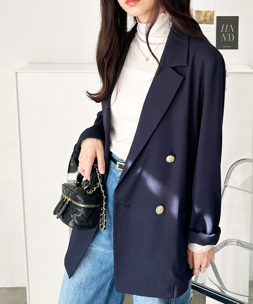 GeeRA(ジーラ)の「金ボタンダブルテーラードジャケット(テーラードジャケット・レディース・ネイビー/チャコール・LARGE/X-LARGE/MEDIUM)」の15枚目の写真