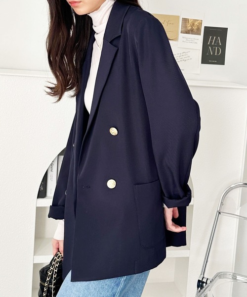 GeeRA(ジーラ)の「金ボタンダブルテーラードジャケット(テーラードジャケット・レディース・ネイビー/チャコール・LARGE/X-LARGE/MEDIUM)」の16枚目の写真