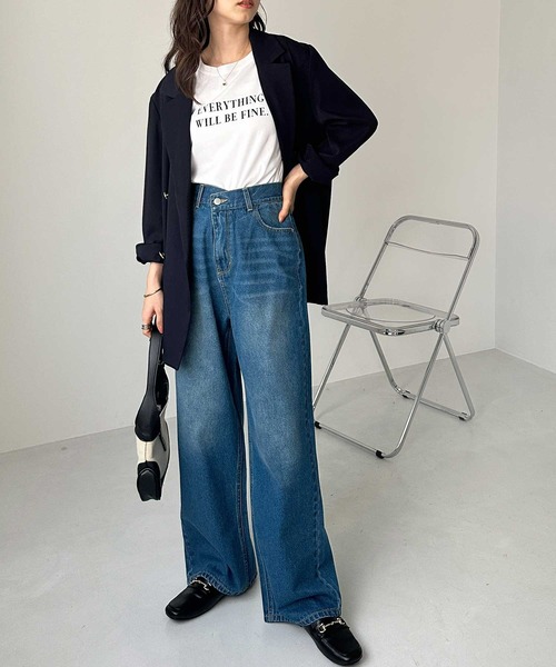 GeeRA(ジーラ)の「金ボタンダブルテーラードジャケット(テーラードジャケット・レディース・ネイビー/チャコール・LARGE/X-LARGE/MEDIUM)」の4枚目の写真