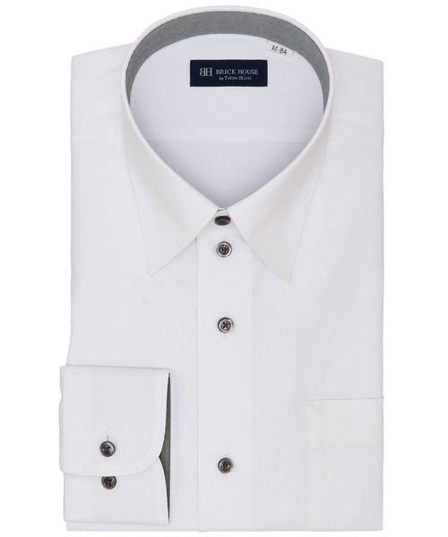 TOKYO SHIRTS(トウキョウシャツ)の「透け防止 形態安定ノーアイロン レギュラー 長袖ビジネスワイシャツ(ビジネスシャツ・メンズ・ホワイト・首回り39cm-裄丈80cm/首回り39cm-裄丈84cm/首回り41cm-裄丈82cm/首回り41cm-裄丈86cm/首回り43cm-裄丈86cm/首回り37cm-裄丈80cm/首回り37cm-裄丈84cm/首回り42cm-裄丈82cm/首回り42cm-裄丈86cm/首回り43cm-裄丈82cm)」の1枚目の写真