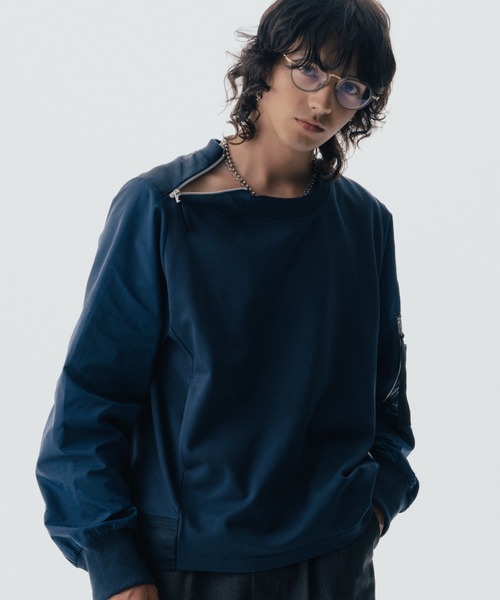 ROYAL FLASH(ロイヤルフラッシュ)の「Maison ULA/メゾン ウラ/ミリタリートップス(スウェット・メンズ・ブラック/ネイビー・2/1)」の2枚目の写真