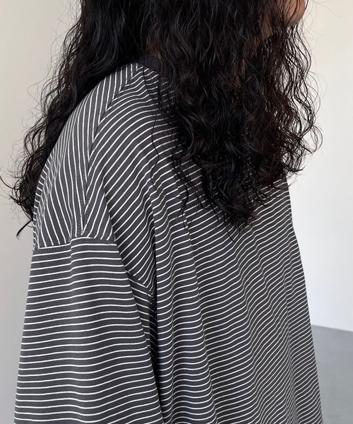 natto(ナット)の「【ユニセックスアイテム】 premium loose silhouette long sleeve / ルーズシルエットロングスリーブ(Tシャツ/カットソー・メンズ・ブラック/アイボリー・FREE)」の12枚目の写真