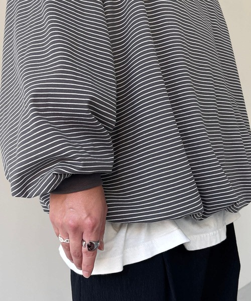 natto(ナット)の「【ユニセックスアイテム】 premium loose silhouette long sleeve / ルーズシルエットロングスリーブ(Tシャツ/カットソー・メンズ・ブラック/アイボリー・FREE)」の13枚目の写真