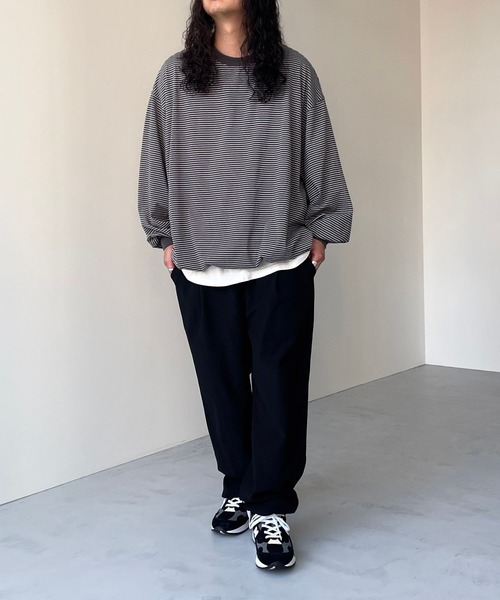 natto(ナット)の「【ユニセックスアイテム】 premium loose silhouette long sleeve / ルーズシルエットロングスリーブ(Tシャツ/カットソー・メンズ・ブラック/アイボリー・FREE)」の10枚目の写真