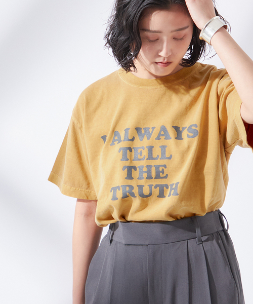 journal standard L'essage（ジャーナルスタンダードレサージュ）の「【I ALWAYS】ピグメントTシャツ（Tシャツ/カットソー・レディース・ホワイト/ブラック/イエロー・FREE）」の3枚目の写真