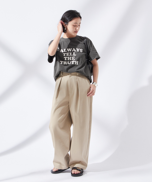 journal standard L'essage（ジャーナルスタンダードレサージュ）の「【I ALWAYS】ピグメントTシャツ（Tシャツ/カットソー・レディース・ホワイト/ブラック/イエロー・FREE）」の16枚目の写真