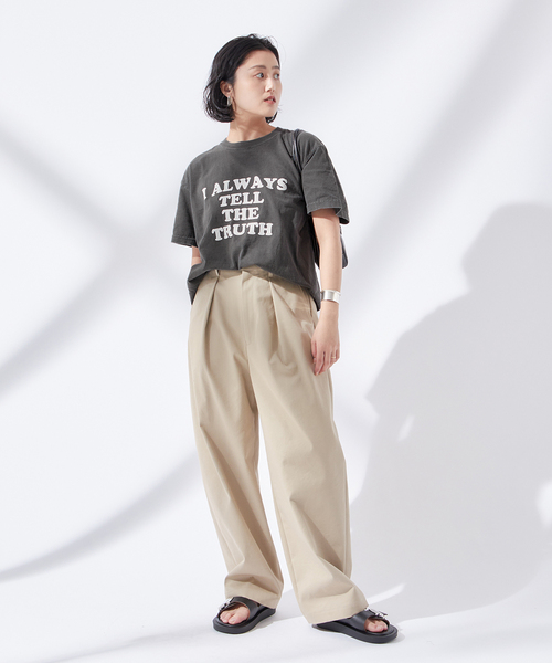 journal standard L'essage（ジャーナルスタンダードレサージュ）の「【I ALWAYS】ピグメントTシャツ（Tシャツ/カットソー・レディース・ホワイト/ブラック/イエロー・FREE）」の19枚目の写真