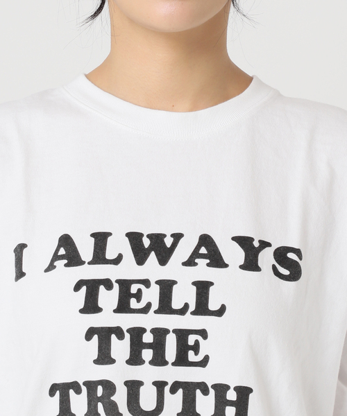 journal standard L'essage（ジャーナルスタンダードレサージュ）の「【I ALWAYS】ピグメントTシャツ（Tシャツ/カットソー・レディース・ホワイト/ブラック/イエロー・FREE）」の4枚目の写真