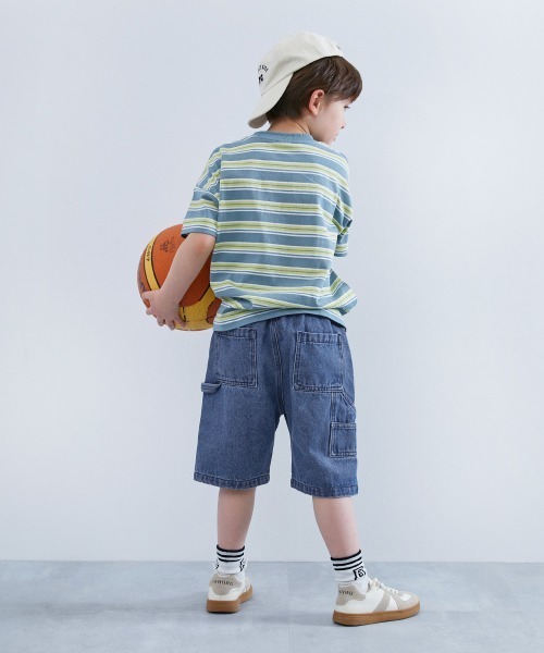 devirock（デビロック）の「ルーズシルエット デニム ペインターハーフパンツ（デニムパンツ・キッズ・ブラック系その他/ブルー系その他・130cm/120cm/110cm/100cm/160cm/150cm/140cm）」の4枚目の写真