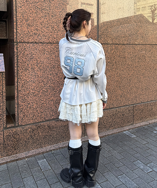 Mi-je(ミジェ)の「ユニフォームプルオーバー【韓国ファッション】(Tシャツ/カットソー・レディース・チャコール/アイボリー/ライトブルー・S/M)」の21枚目の写真