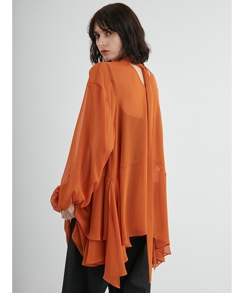 styling/（スタイリング）の「フレアシフォン2WAYブラウス（シャツ/ブラウス・レディース・ホワイト/オレンジ・FREE）」の10枚目の写真