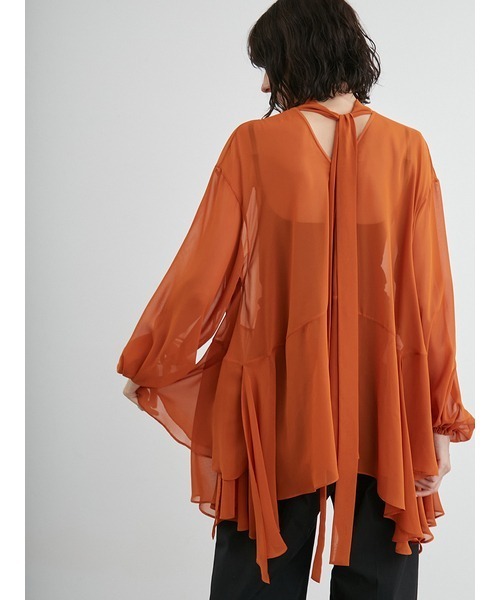 styling/（スタイリング）の「フレアシフォン2WAYブラウス（シャツ/ブラウス・レディース・ホワイト/オレンジ・FREE）」の11枚目の写真