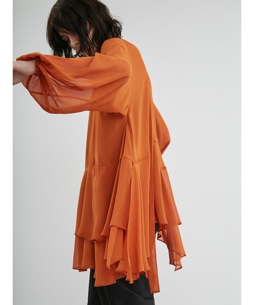 styling/（スタイリング）の「フレアシフォン2WAYブラウス（シャツ/ブラウス・レディース・ホワイト/オレンジ・FREE）」の12枚目の写真